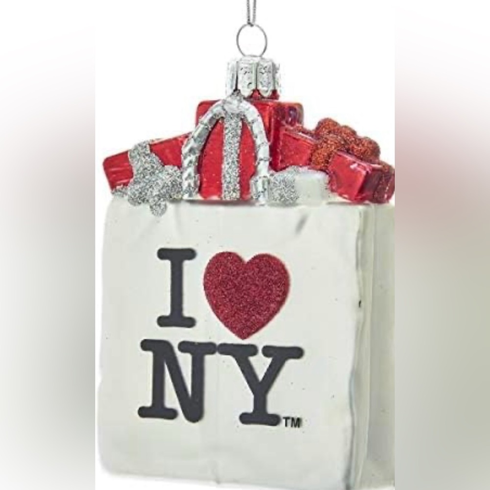 Kurt Adler "I Love NY" Bag Christmas Ornament